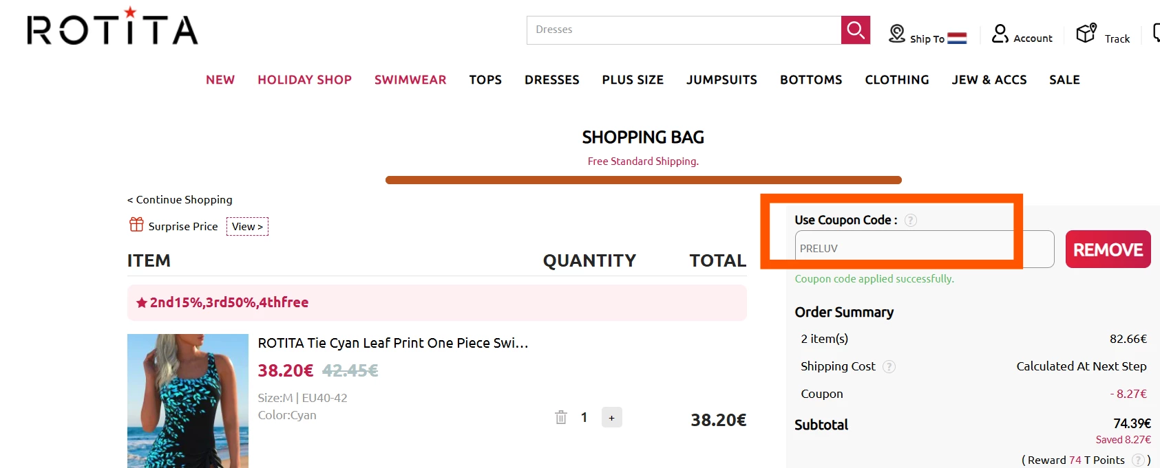 Rotita verified Coupon code PRELUV